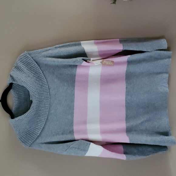 Rachel Zoe Colorblock Stripe Tunic Sweater M - Picture 1 of 8